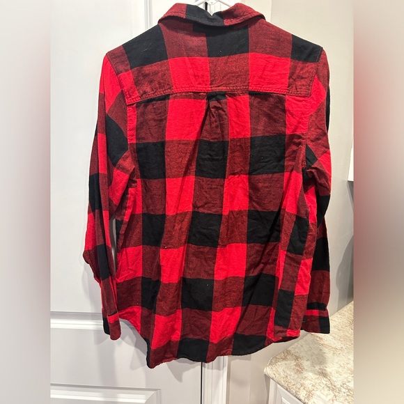 Women’s Old Navy Flannel Red & Black Buffalo Plaid Shirt Large - Picture 4 of 10